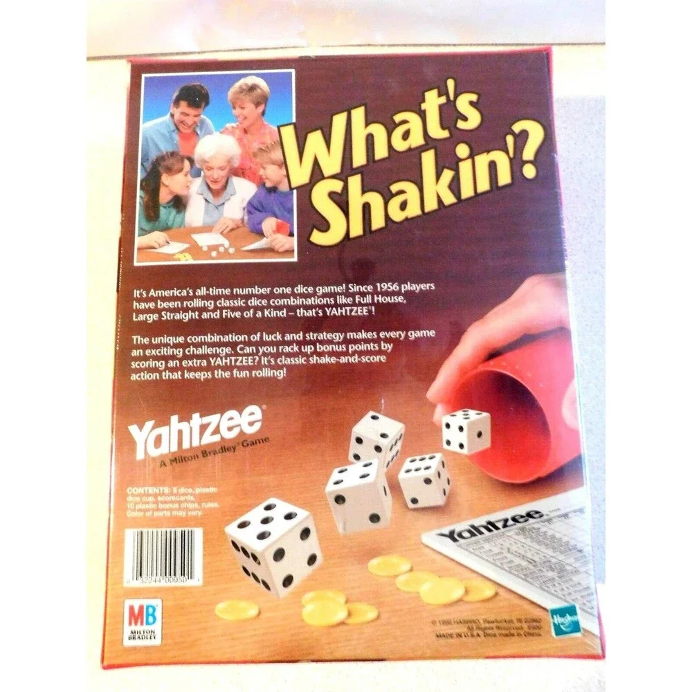 Yahtzee Family Fun Dice Game Factory Sealed 1998 Milton Bradley ~NEW~